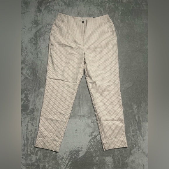Worthington Slim Ankle Pants Women’s 10 High Rise Plaid NWT - Picture 1 of 10